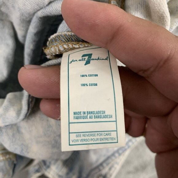 7 For All Mankind Overalls Girls Size 4T Short Blue Acid Wash Denim Casual - Picture 7 of 13